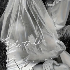Double Layer Bridal Veil Tulle Headpiece with Tulle Skirt