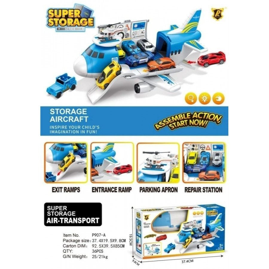 Airplane Toy with Mini Toy Cars Storage Series, Educational Toy for Kids