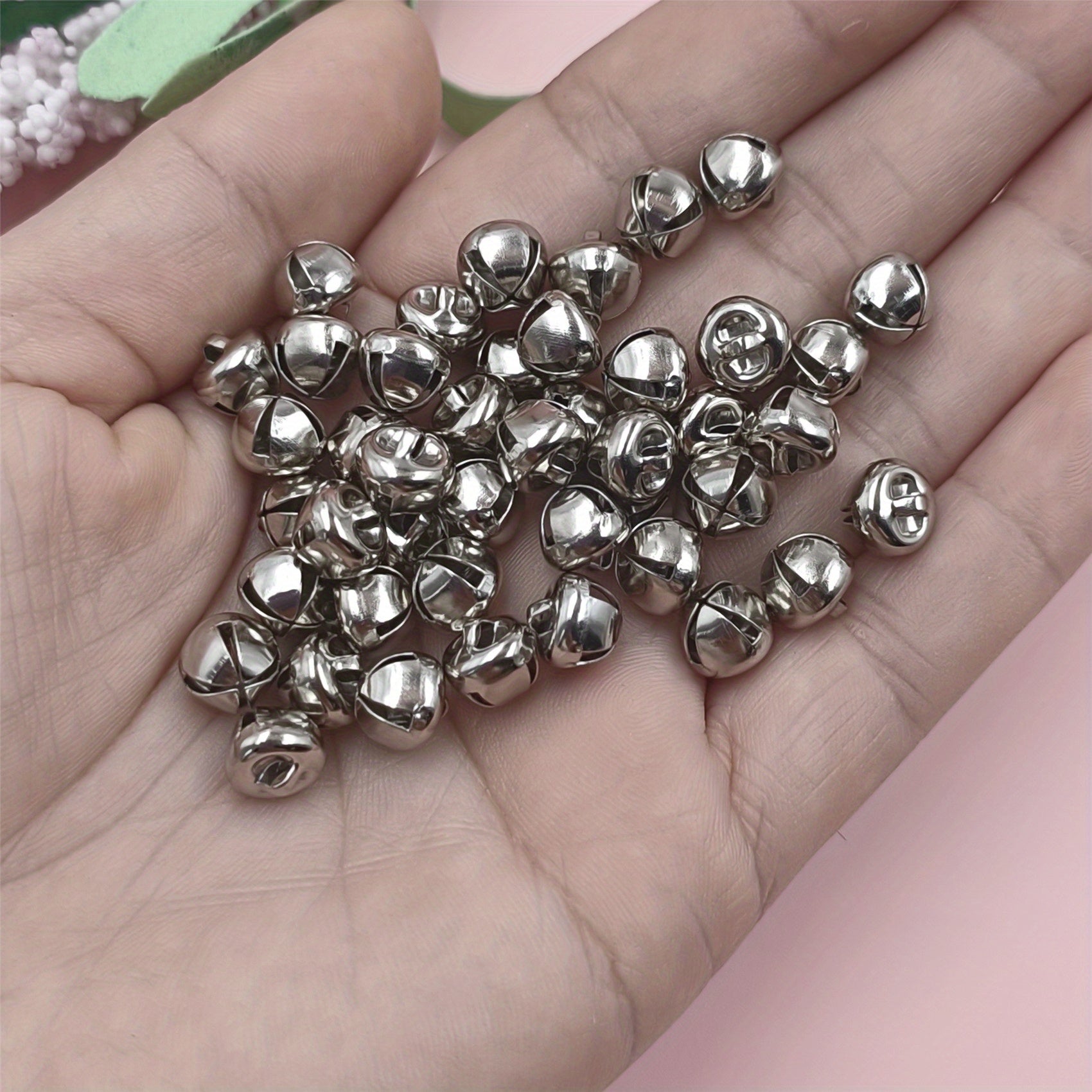100Pcs Jingle Bells Charms DIY Christmas Home Decor Jewelry Craft Supplies