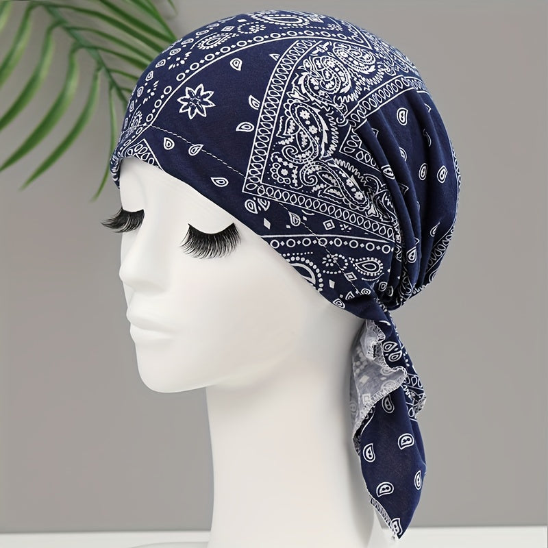 Paisley Print Head Wrap Turban Elastic Bandana Unisex Headscarf