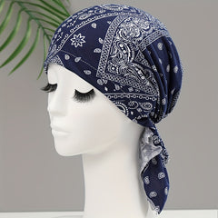 Paisley Print Head Wrap Turban Elastic Bandana Unisex Headscarf