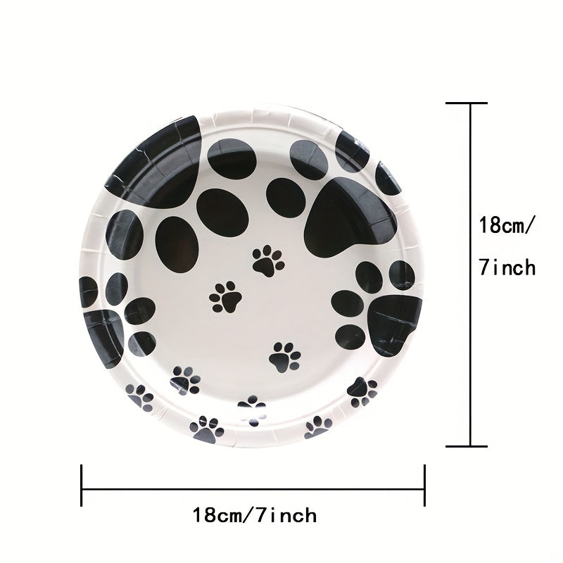 Dog Paw Prints Party Supplies Set
