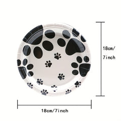 Dog Paw Prints Party Supplies Set