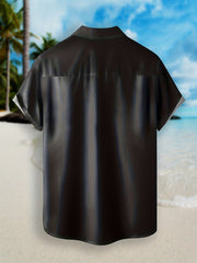 Vintage Style Stripe Short Sleeve Hawaiian Shirt for Men