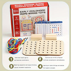 Wooden Lacing Toy Shoe Tying Game