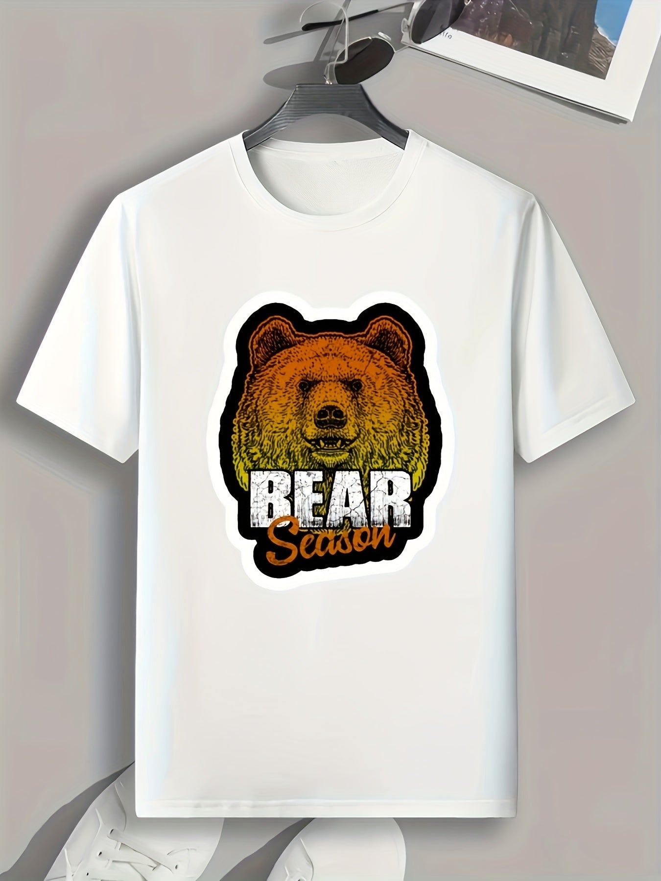 BEAR Season Print Men's Graphic T shirt Casual Comfy Tees For Summer