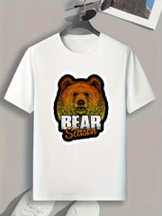 BEAR Season Print Men's Graphic T shirt Casual Comfy Tees For Summer