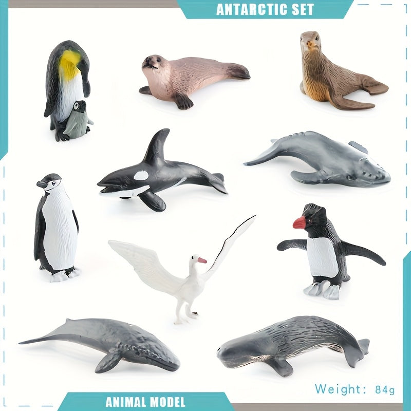 Polar Animal Model Set Penguin Sperm Whale Albatross Seal Antarctic Marine Life