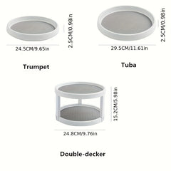 2 Layer Turntable Storage Tray Non Slip Rotating Seasoning Box Cosmetic Kitc