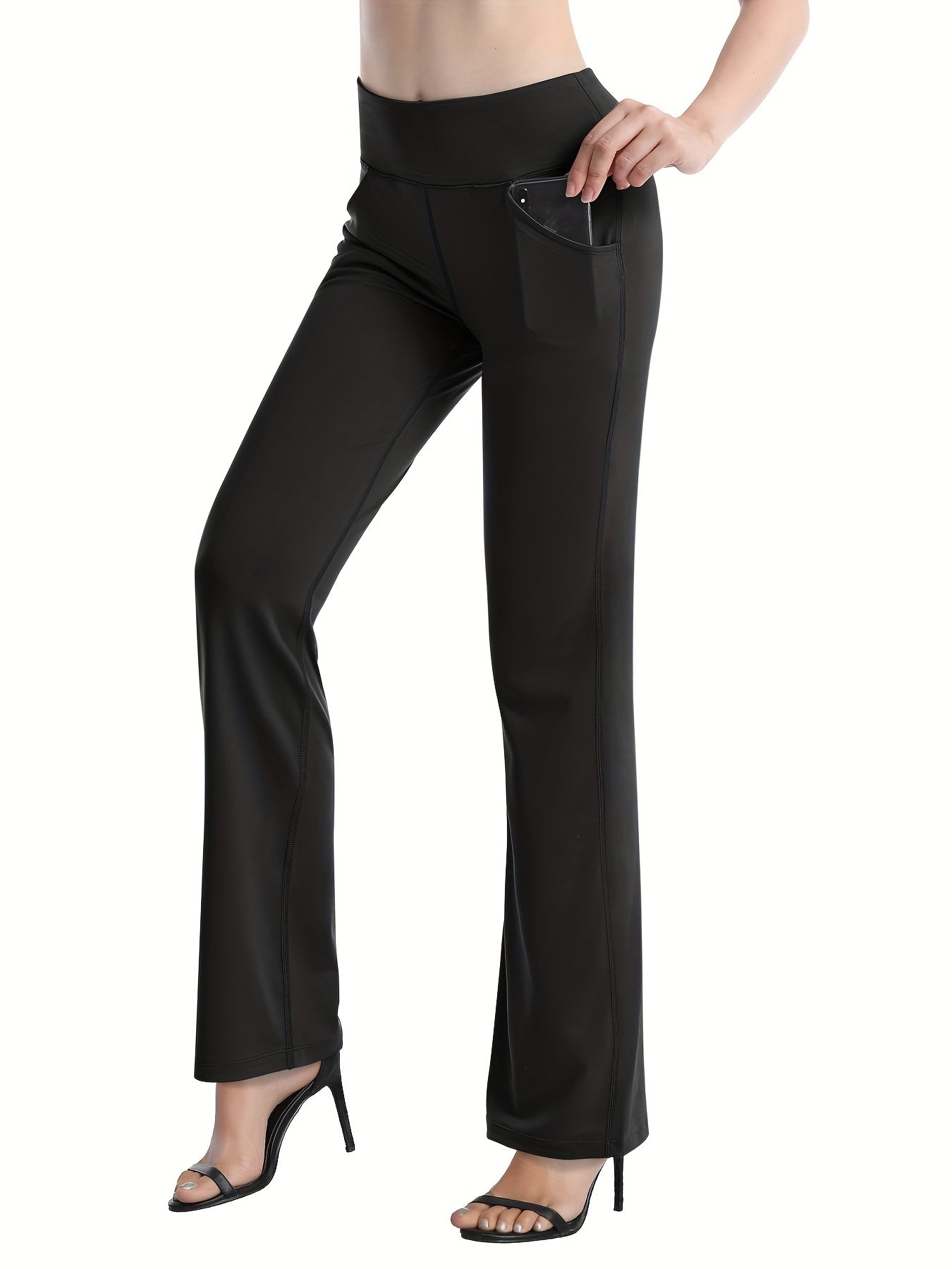 Bootcut Yoga Pants With Pocket High Waisted Workout Leggings
