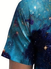 Men's Starry Sky Graphic Novel Shirt Comfy Tee for Outdoors