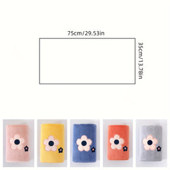 Flower Pattern Hand Towel Coral Fleece Soft Absorbent Towel