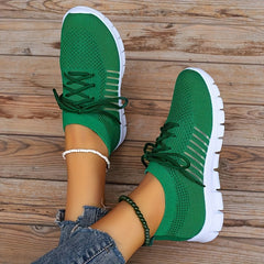 Women's Mesh Sneakers Lightweight Lace up Soft Sole Running Shoes