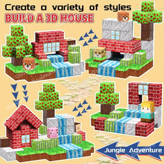 108pcs CoolNuro Magnetic Animal Blocks Set Forest Theme Building Kit Toy