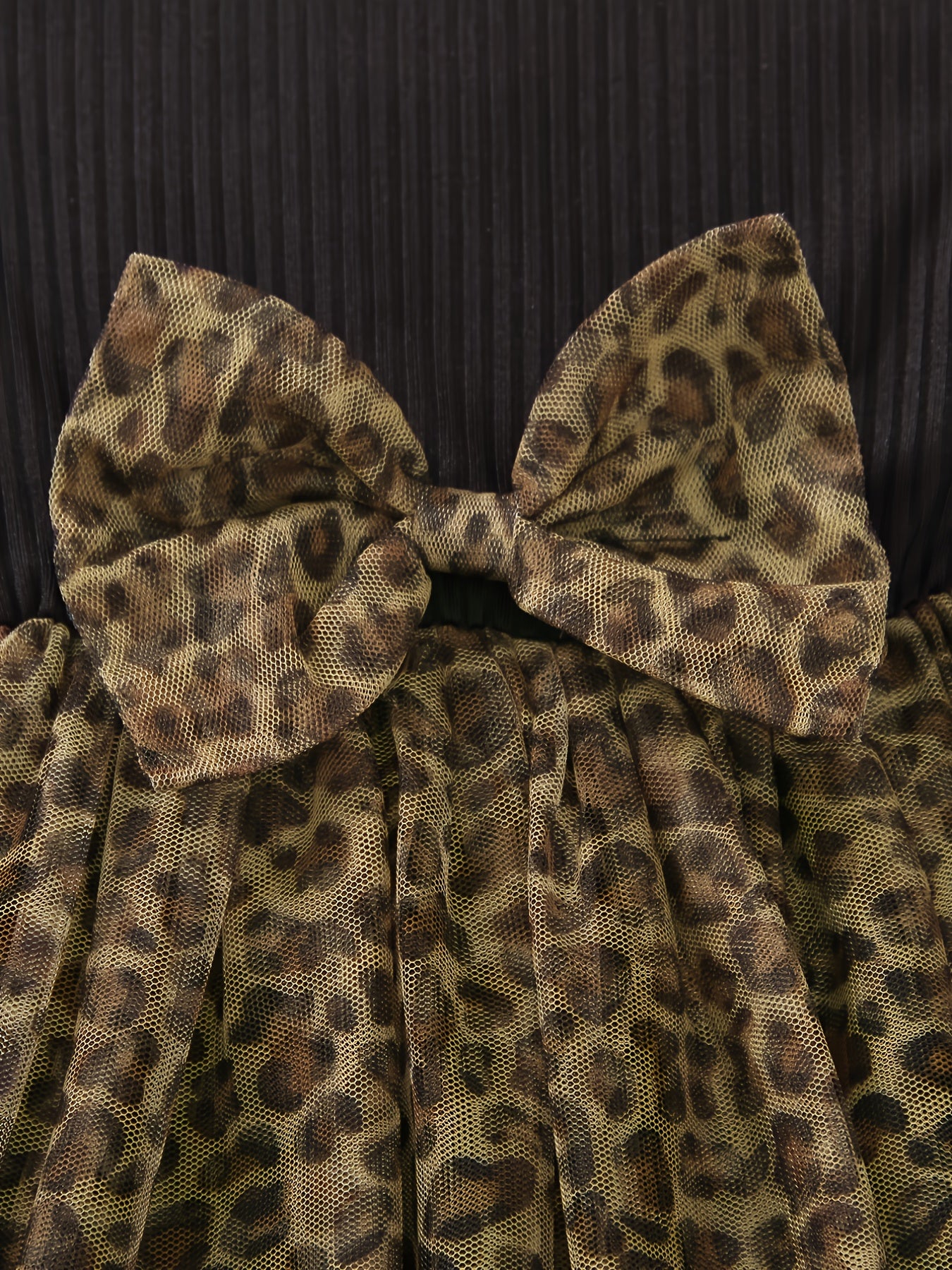 Toddler Girls Short Sleeve Leopard Tulle Princess Dress for Party