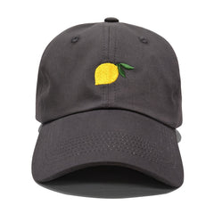 Lemon Embroidery Baseball Cap Solid Dad Hat Adjustable Sun Hats For Women