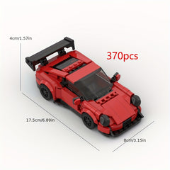 370pcs Red Sports Car Building Blocks Set ABS Plastic Car Model Kit