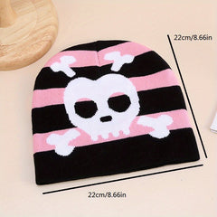 Knitted Hat with Skull Pattern for Men Women