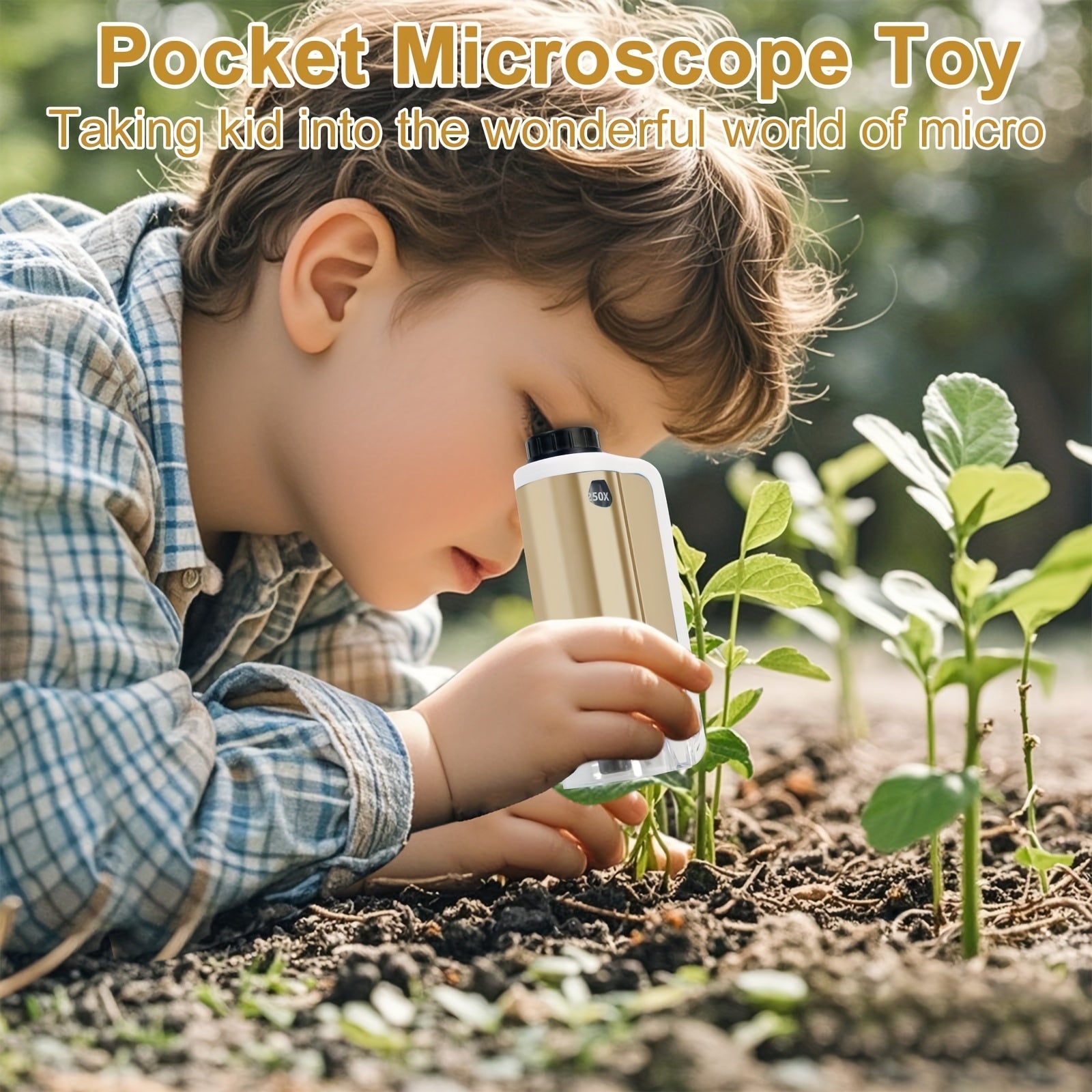 Science Horse 16pcs Portable Microscope Kit with 250x Magnification