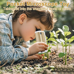 Science Horse 16pcs Portable Microscope Kit with 250x Magnification