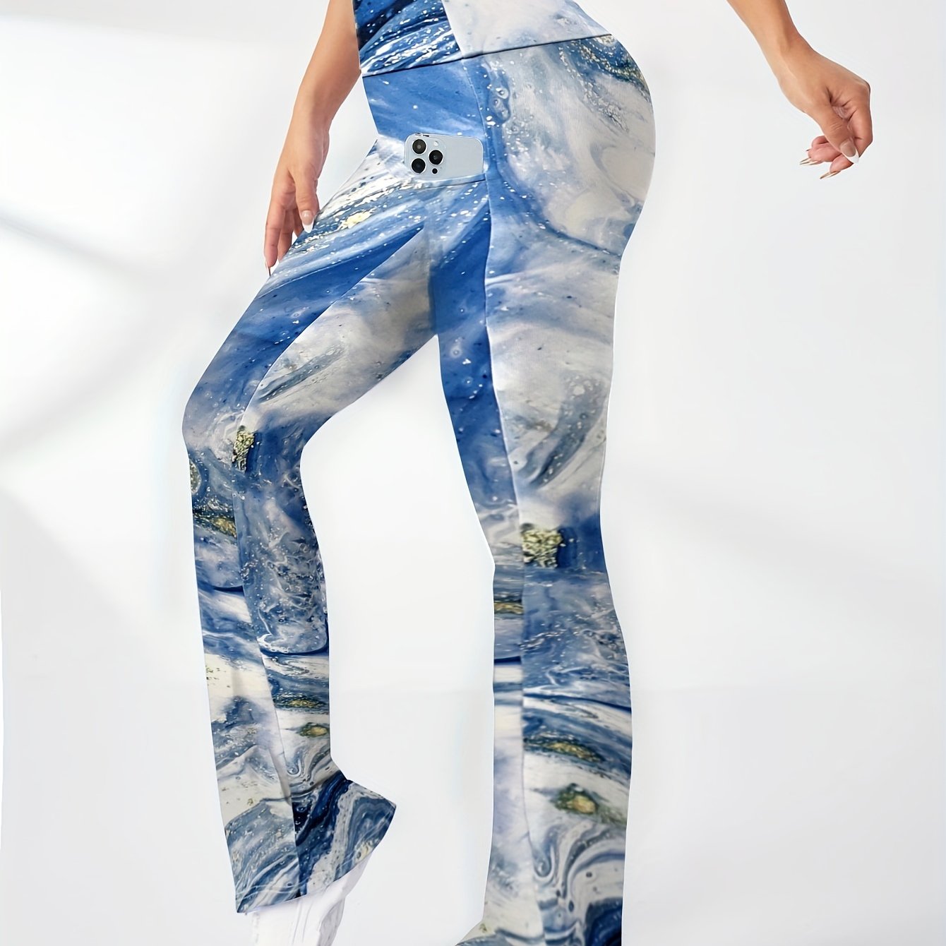 Printed Starry Sky Quick Dry Flare Leggings Women's Activewear