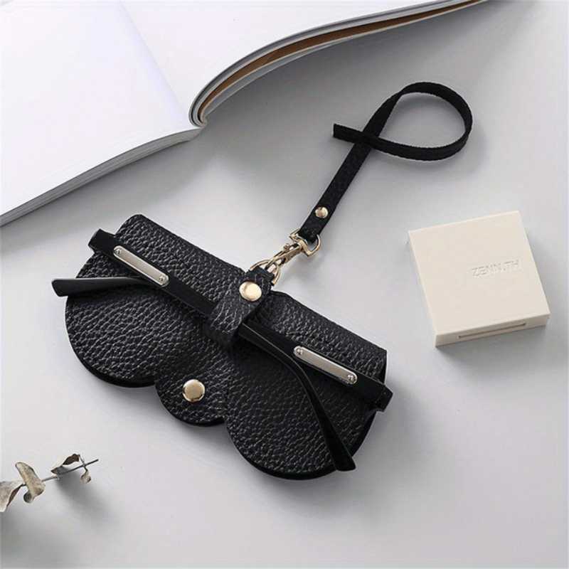 Lychee Embossed Glasses Bag PU Leather Sunglasses Pouch