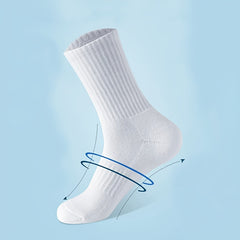 5 Pairs Men's Solid Crew Socks Breathable Casual Unisex Socks Outdoor