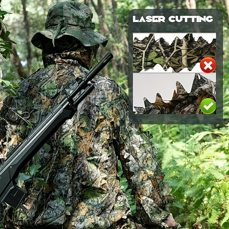 3D Leafy Camouflage Ghillie Suit for Outdoor Game & Halloween