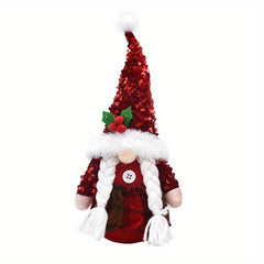 Christmas Doll Red Sequin Doll Decoration