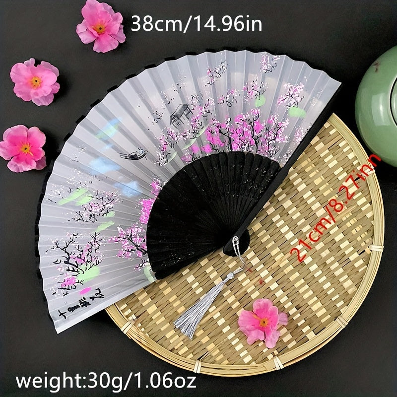 Elegant Floral Folding Hand Fan for Weddings and Parties
