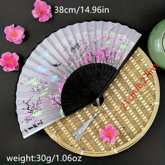 Elegant Floral Folding Hand Fan for Weddings and Parties