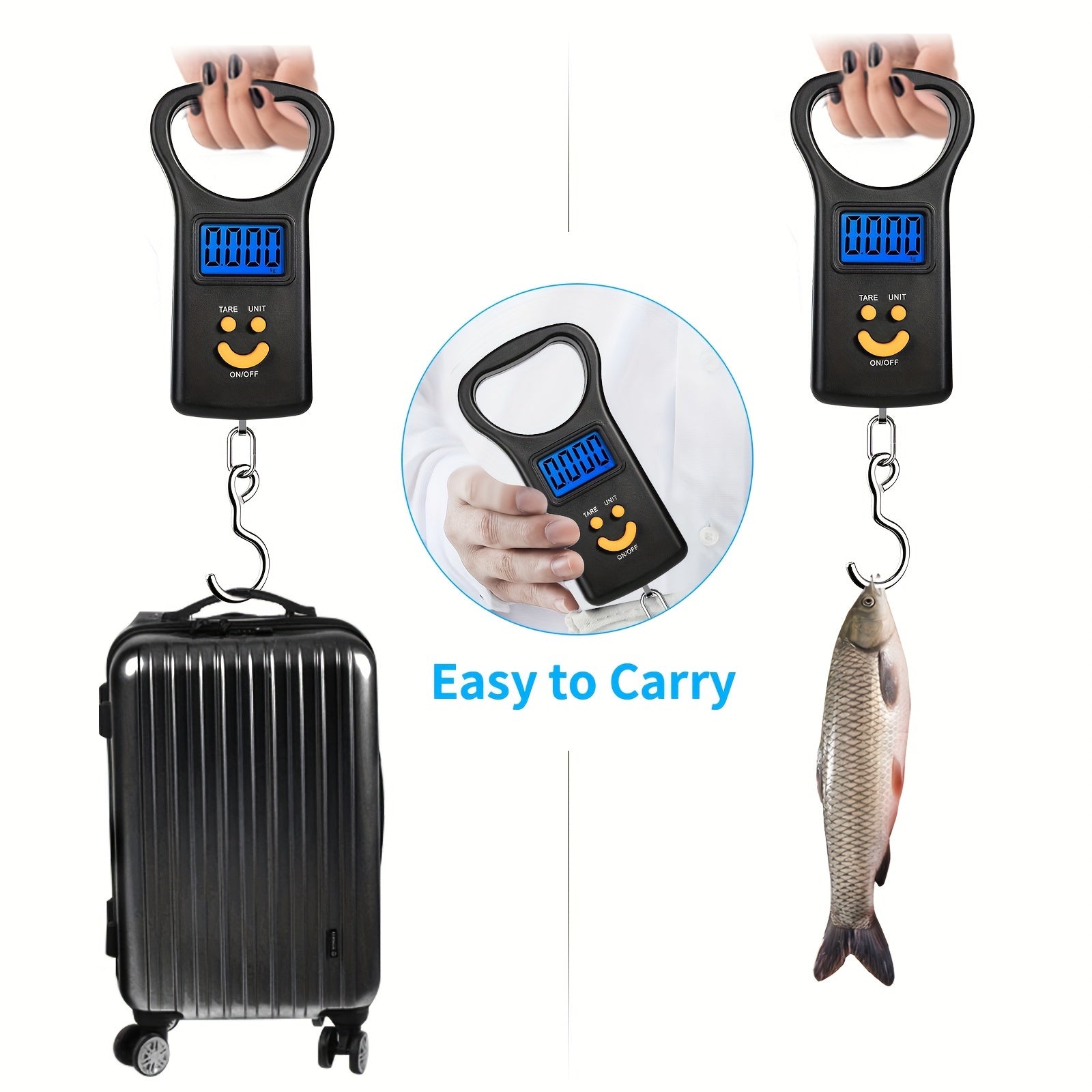 Digital Fish Scale 110lb 50kg Load Bearing Hanging Scale with Large Handle