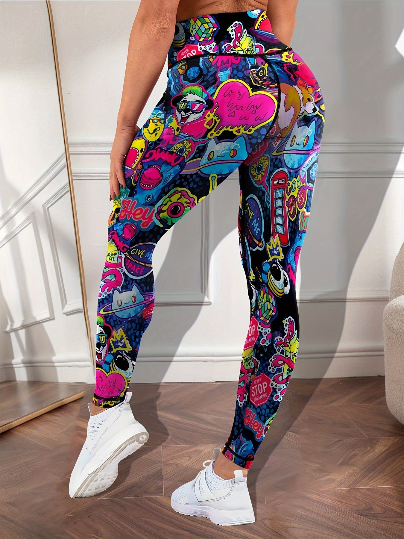 Graffiti Butt Lifting Leggings High Stretch Yoga Pants
