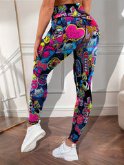 Graffiti Butt Lifting Leggings High Stretch Yoga Pants