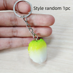 Simulated Fruit And Vegetable Keychain Pendant For Boys And Girls