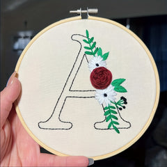Floral Alphabet Embroidery Stickers - Hand Sewing Stabilize