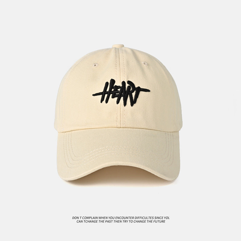Heart Embroidery Baseball Cap Casual Sports Hat Adjustable Lightweight