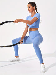 Yoga Workout Set Crop Top & Leggings Suit Women's Activewear