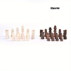 32pcs Wooden Chess Pieces International Word Chess Set Chess Game Accessories