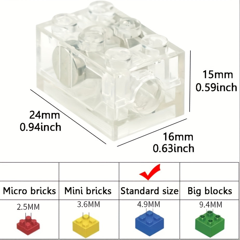 14pcs Light Up Bricks Accessory Kit Multicolored LED Light Bricks Set