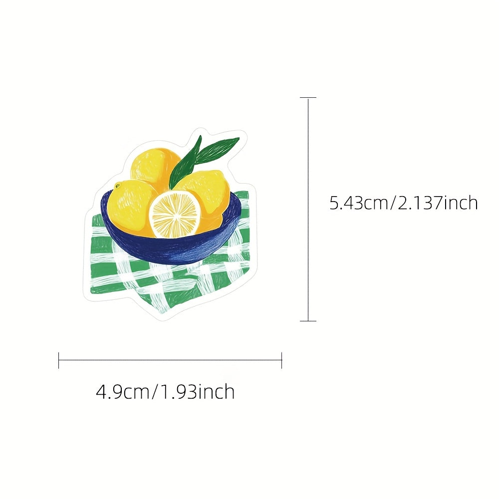 50pcs Pink Mediterranean Artistic Stickers Honey Fruits Vegetables Cat PVC