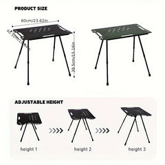 Portable Camping Table with Adjustable Legs