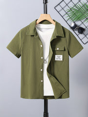 Boys Letter Graphic Print Casual Shirt