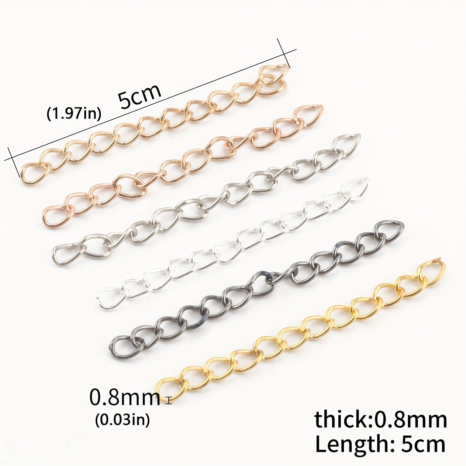50pcs Alloy Extender Chain Necklace Bracelet Extension Accessories
