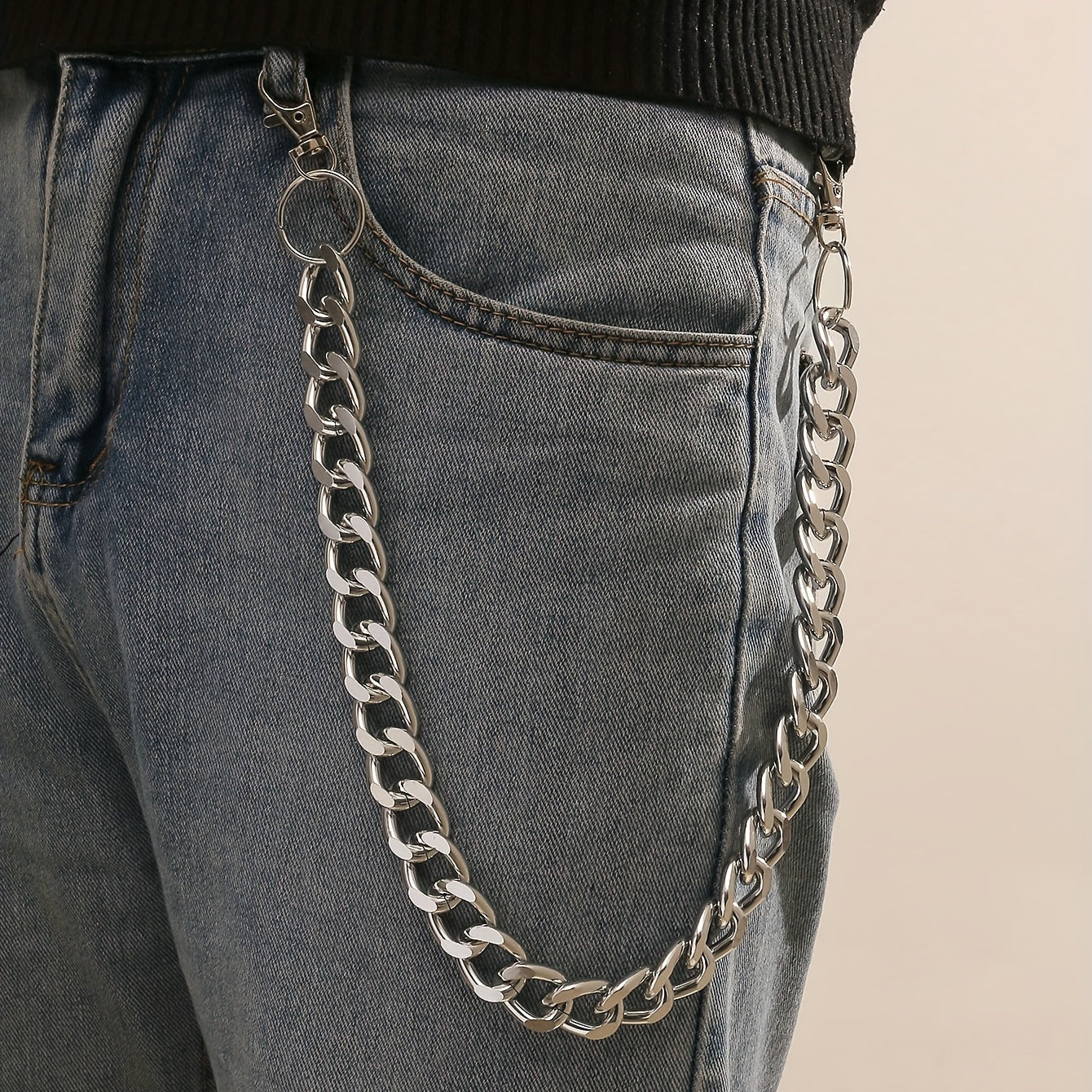 Men's Metal Single Pants Chain Keychain for Men