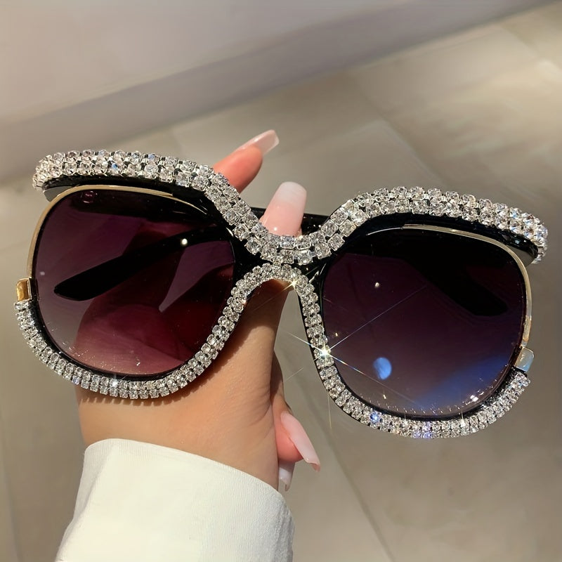 Sparkling Rhinestone Sunglasses Round UV400