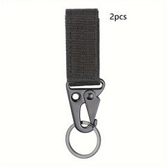 2pcs Molle Clip Buckle Nylon Belt Key Ring Holder Carabiner Hook