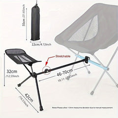 Portable Folding Retractable Footrest Leg Rest Chair Kit for Outdoor