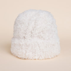 Winter Women's Warm Velvet Hat With Colorful Buttons Solid Thick Bucket Hat