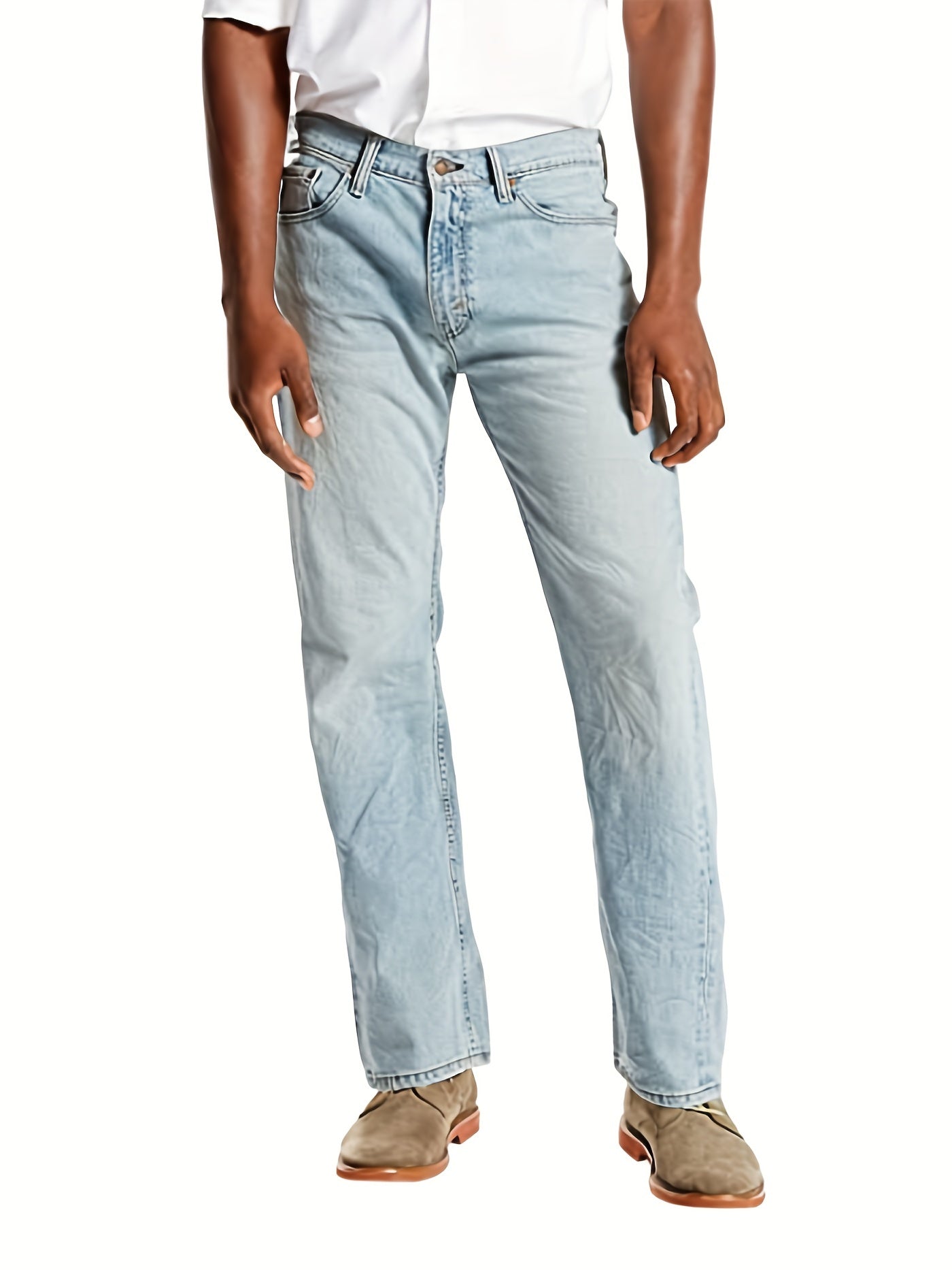 Slim Fit Distressed Stretch Denim Jeans Mens Casual Street Style